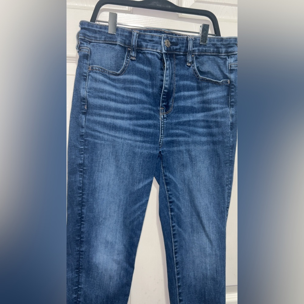 American Eagle blue Jeggings Size 10 #denim #straightleg